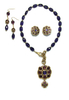 Purple glass Y-necklace with earrings