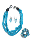 Turquoise coin multi necklace, bracelet & earrings