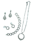 Pave link bracelet, pendant & earrings